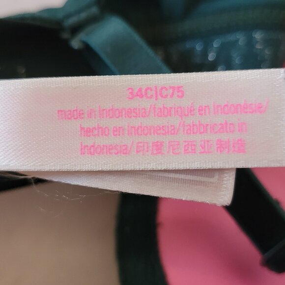 Victorias Secret PINK Where Everywhere Super Push-up Bras 34C Yellow & Green - Picture 5 of 9